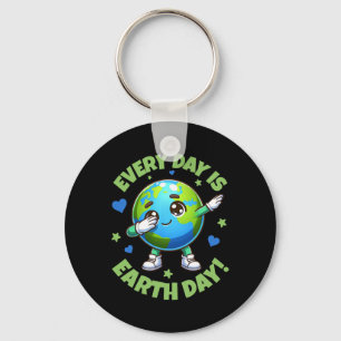 Every Day Is Earth Day Dabbing Planet Earth Climat Key Ring