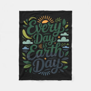 Every day is earth day nature conservation planet fleece blanket