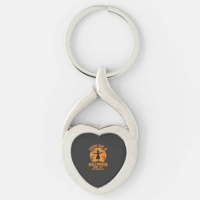 Every Day Is Halloween Scarecrow Witch Design_1 Key Ring (Front)