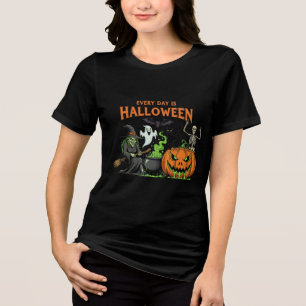 Every Day Is Halloween T-Shirt – Spooky Witch, Ske Tri-Blend Shirt