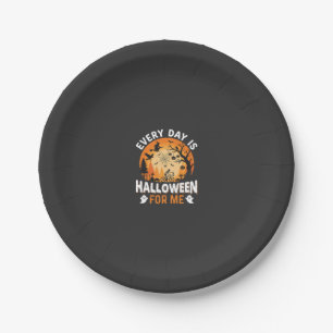 Every Day Is Halloween Vintage T Shirt Design Paper Plate