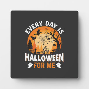Every Day Is Halloween Vintage T Shirt Design Plaque