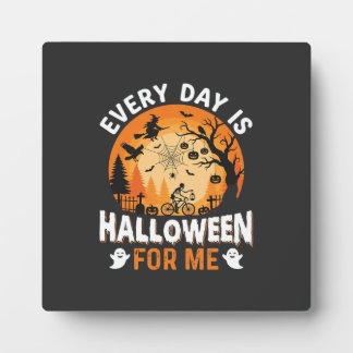 Every Day Is Halloween Vintage T Shirt Design Plaque