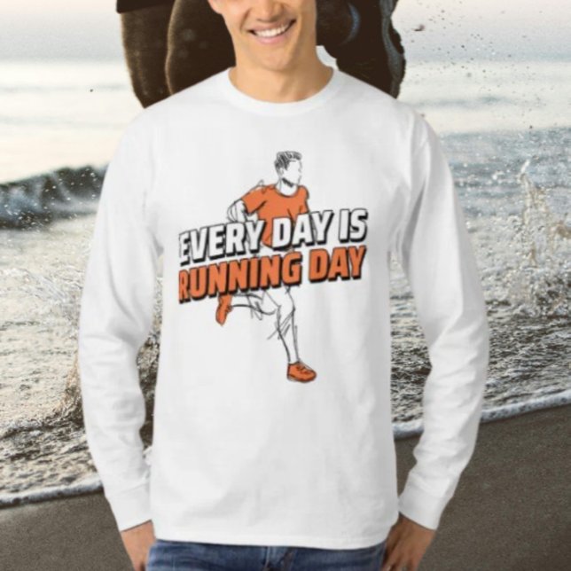 Every Day Is Running Day –Long Sleeve Shirt Orange (Creator Uploaded)