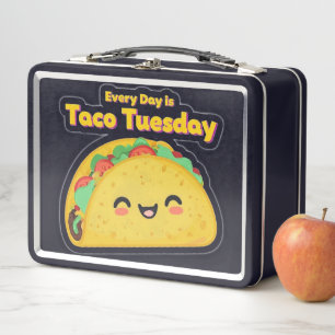Every Day is Taco Tuesday Metal Lunch Box