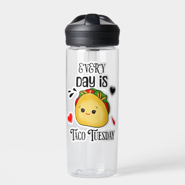 Every Day is Taco Tuesday Water Bottle (Front)