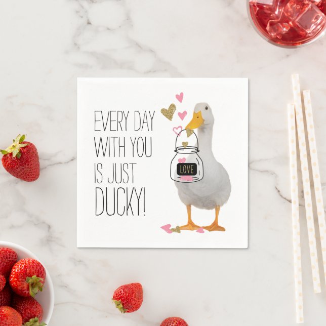 Every Day with You is Just Ducky Valentine Napkin (Insitu)
