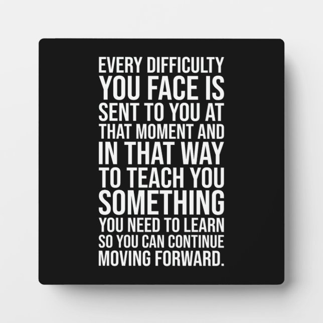 Every Difficulty Teaches You, Gym, Hustle, Success Plaque (Front)