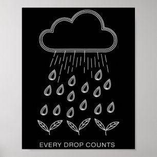 Every Drop Counts Nature Lover Earth Day _1  Poster
