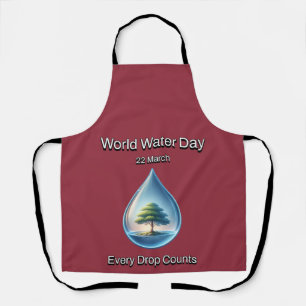 Every Drop Counts. World Water Day. Apron