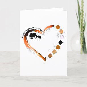 Every Elephant Matters Golden Heart Elephant Paws Thank You Card