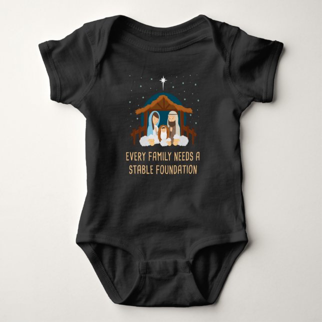 Every Family Needs a Stable Foundation – Christmas Baby Bodysuit (Front)