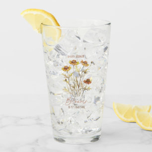 Every Flower Blooms in Its Own Time -Rustic Floral Glass