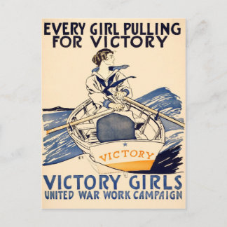 Every Girl Pulling for Victory Postcard