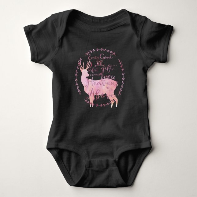 Every Good & Perfect Gift Comes From Heaven Above Baby Bodysuit (Front)