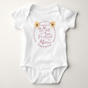 Every Good & Perfect Gift Green with Sunflowers Baby Bodysuit