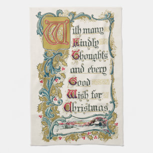 Every Good Wish for Christmas  Tea Towel