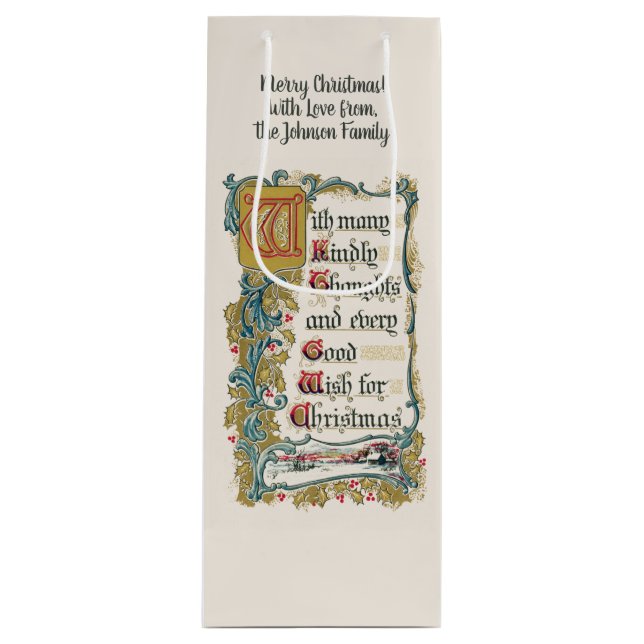 Every Good Wish for Christmas Wine Gift Bag (Front)