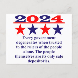 Every Government Degenerates When Trusted - Politi Postcard