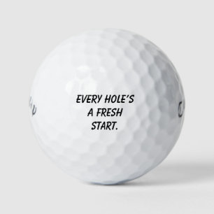 'Every Hole's a Fresh Start' Inspiration Reminder Golf Balls