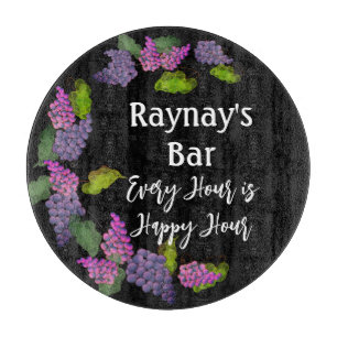 "Every Hour is Happy Hour" funny Wine Bar Cutting Board