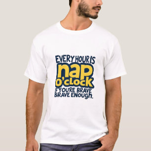 Every Hour is Nap o’Clock Funny Cat & Clock Desin T-Shirt