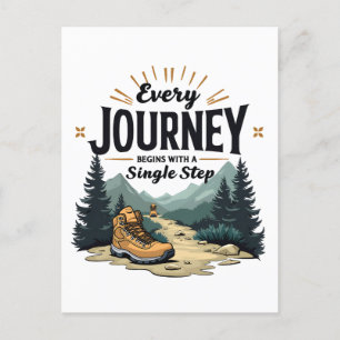 Every Journey Start With a Single Step Hiking Postcard