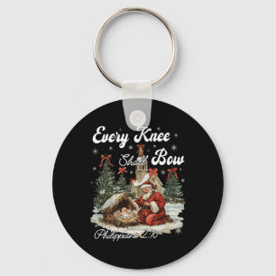 Every Knee Shall Bow Christian Christmas  Key Ring
