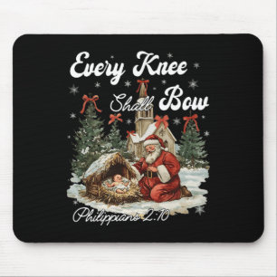 Every Knee Shall Bow Christian Christmas Mouse Pad