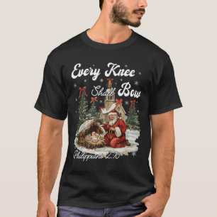 Every Knee Shall Bow Christian Christmas  T-Shirt
