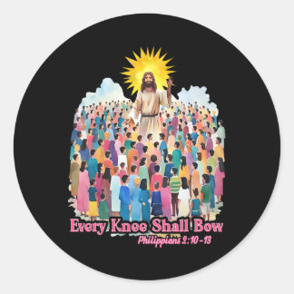 Every Knee Shall Bow Christian Easter Day  Classic Round Sticker