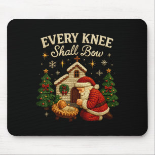 Every Knee Shall Bow Christmas Nativity Design Mouse Pad
