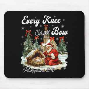 Every Knee Shall Bow Jesus Christian Christmas San Mouse Pad