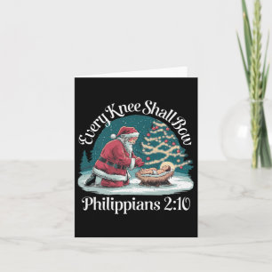 Every Knee Shall Bow Jesus Christian Santa Xmas Ch Card