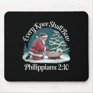 Every Knee Shall Bow Jesus Christian Santa Xmas Ch Mouse Pad