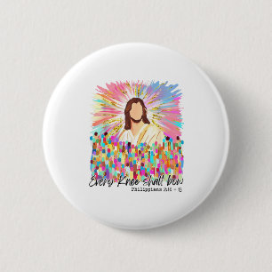 Every Knee Shall Bow Jesus Easter Faith  6 Cm Round Badge