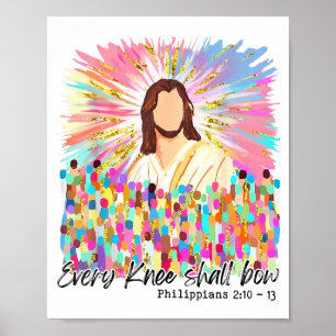 Every Knee Shall Bow Jesus Easter Faith Poster