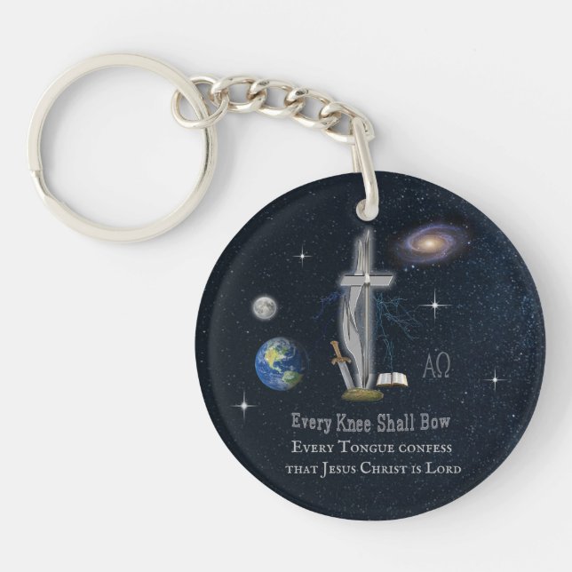 Every knee shall bow  key ring (Front)