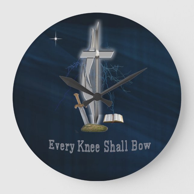Every knee shall bow  large clock (Front)
