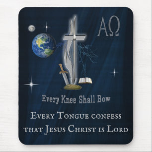 Every knee shall bow  mouse pad