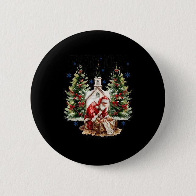 Every Knee Shall Bow Nativity Scene Religious Chri 6 Cm Round Badge (Front)