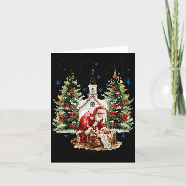 Every Knee Shall Bow Nativity Scene Religious Chri Card (Front)