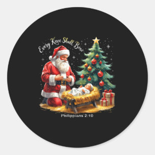 Every Knee Shall Bow Philipans 2_10 Christmas Classic Round Sticker