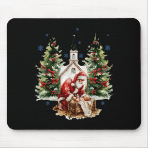 Every Knee Shall Bow Religious Christian Santa Chr Mouse Pad