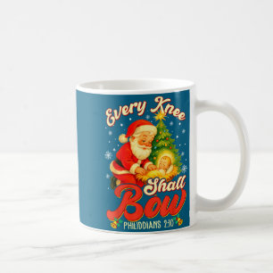 Every Knee Shall Bow Santa Christmas Nativity Scen Coffee Mug