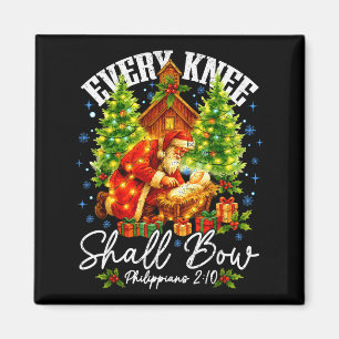 Every Knee Shall Bow Santa Christmas Nativity Scen Magnet