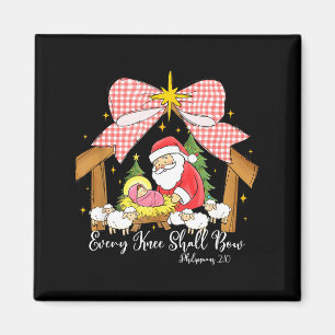 Every Knee Shall Bow Santa Christmas Nativity Scen Magnet