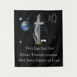 Every knee shall bow tapestry