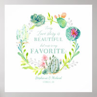 Every Love Story is Beautiful Cactus Succulent Art