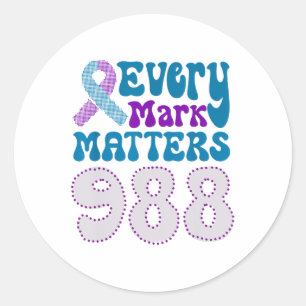 Every Mark S, Suicide Prevention Week And Dot Day Classic Round Sticker